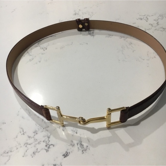 Italian Embossed croco brown, gold belt size:S/M - Picture 2 of 16